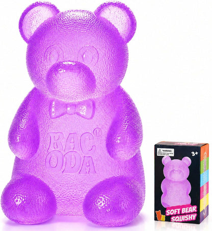 Gummy Bear Squishy, Sensory Fidget Toy Toys for Anxiety Stress Relief,Squishies Sensory Toy for Adults Kids Teens,Purple Stress Ball for Classroom Prize, Birthday Gifts Party Favors - US 2174